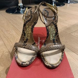 Salvatore Ferragamo Python Snake Stiletto Heels
